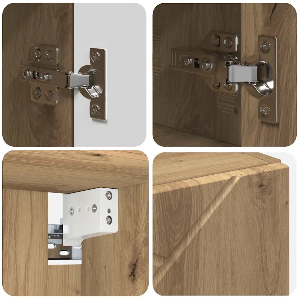 Set di mobili per il bagno con porta 4 pcs Rovere artigianale 3393052