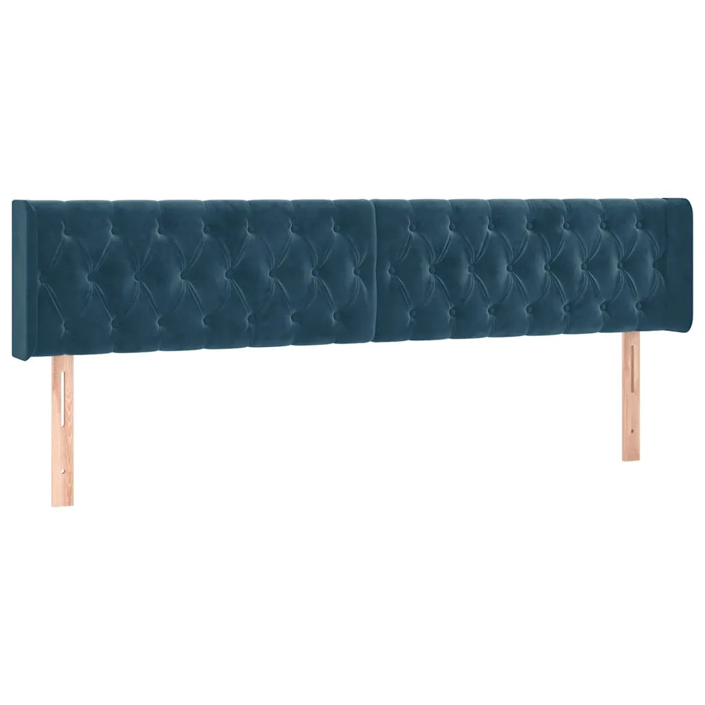 Giroletto a Molle con Materasso Blu Scuro 120x190 cm in Velluto