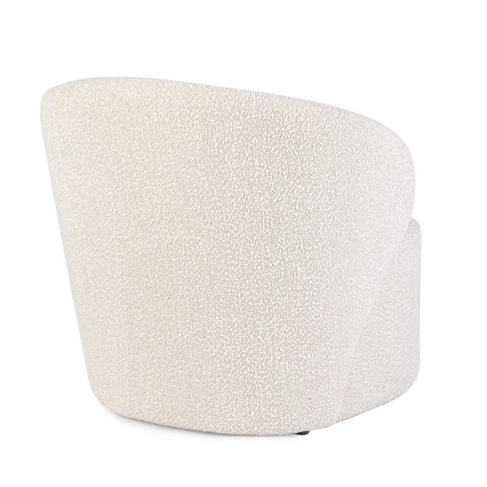 Poltrona Imbottita in Tessuto Bouclé Design Arrotondato - RENATA
