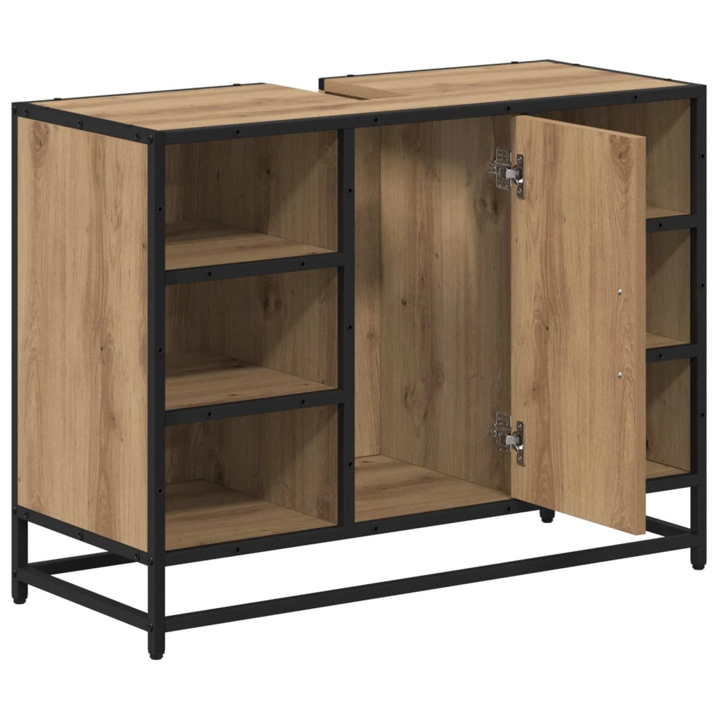 Mobile da Bagno con porta Rovere artigianale 80 x 33 x 60 cm 883638