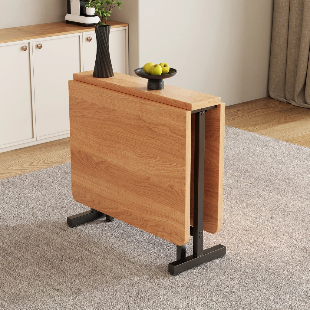 Tavolo da pranzo allungabile e pieghevole con supporto in lega, portata 60 kg, in MDF, quercia bianca americana