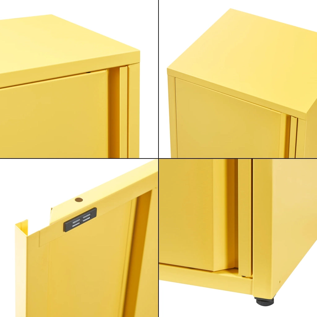 Mobiletto portaoggetti/scaffale 88 x 40 x 35 cm acciaio giallo 03_0008905
