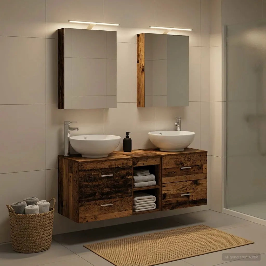 Set di mobili per il bagno 5 pcs Legno antico 3406957