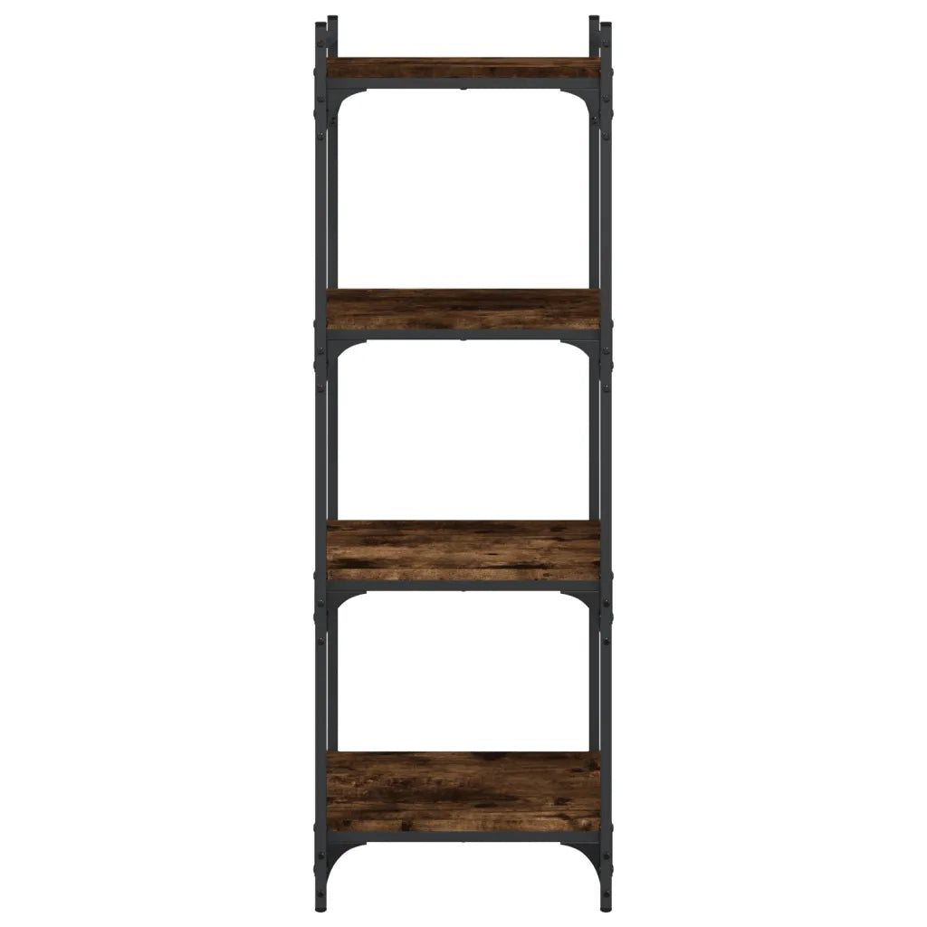 Libreria a 4 Ripiani Rovere Fumo 40x30x120 cm Legno Multistrato 837634