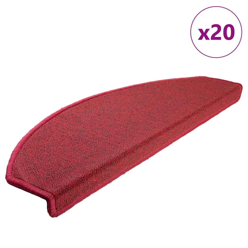 Tappetini per scale 20 pz | Gradini per Scale 65x24x4 cm Rossi Semicircolari Grandi