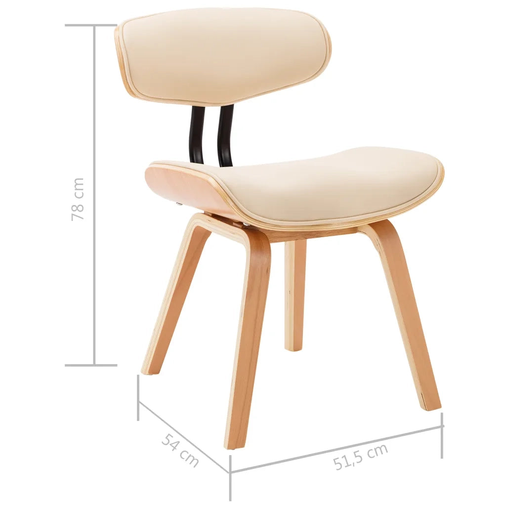 Sedie da Pranzo 6 pz Crema in Legno Piegato e Similpelle cod mxl 22525