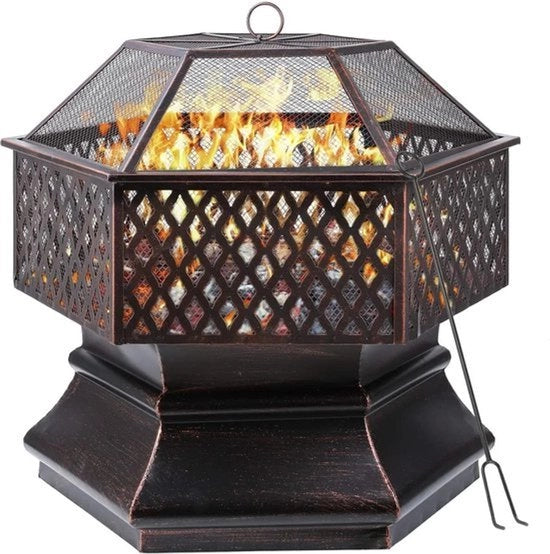 Vuurkorf Multifunzionale con Griglia Barbecue - Sicuro e Duraturo - Ideale per l'Esterno - 71 x 71
