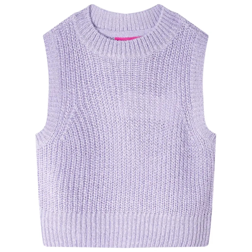 Gilet da Bambina Lavorato a Maglia Lilla Chiaro 92cod mxl 84505