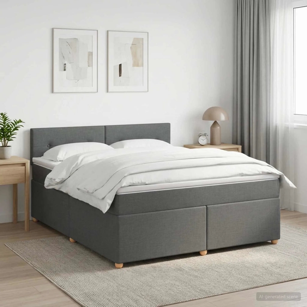 Letto box spring con materasso Grigio Scuro 180 x 200 cm 3451015