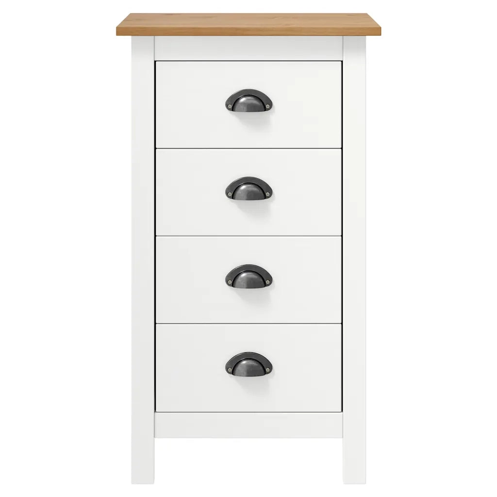 Credenza Hill Bianca 46x35x80 cm in Legno Massello di Pino 288914