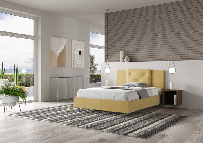 Letto Matrimoniale Large 170x200 cm con Rete Appia Ocra