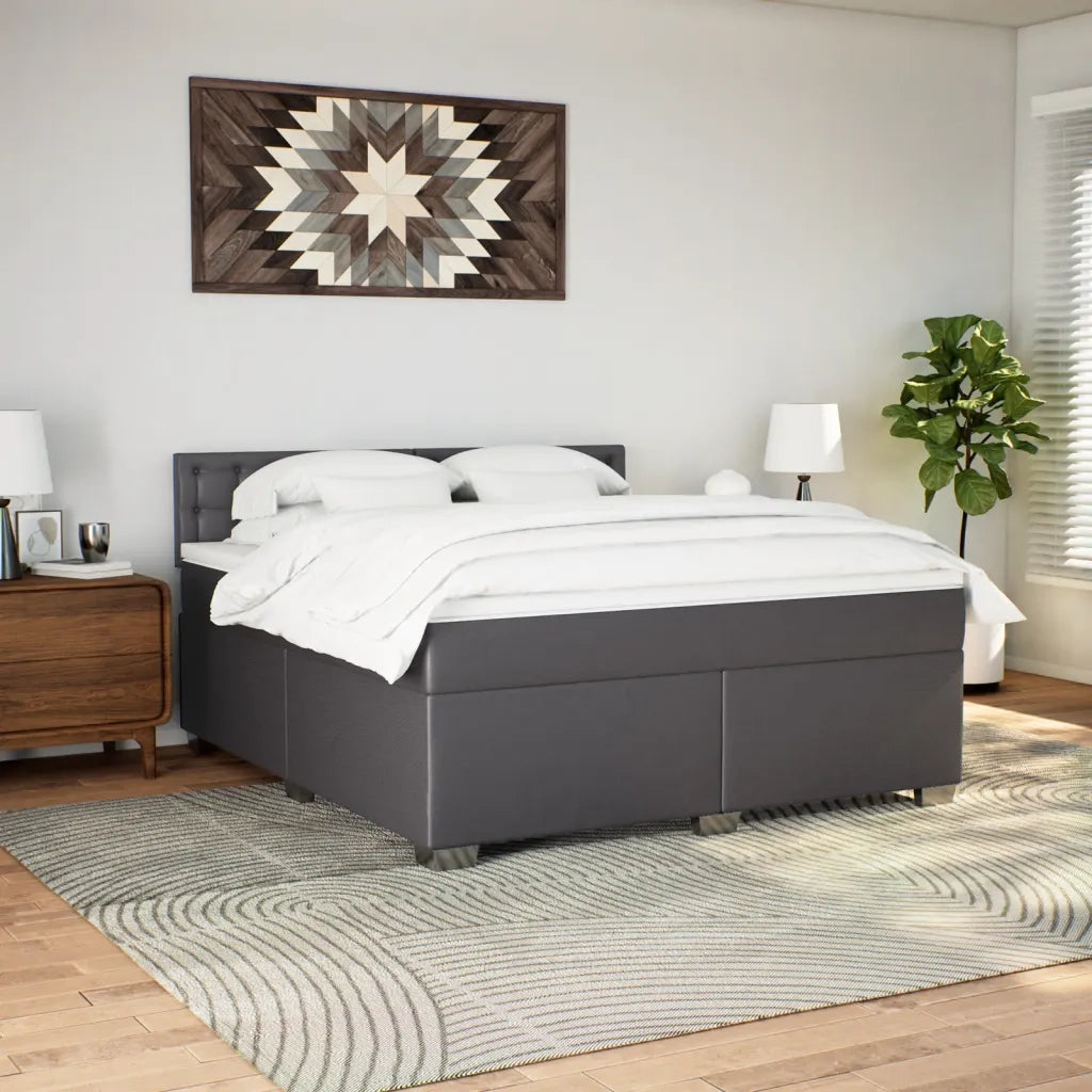 Giroletto a Molle con Materasso Grgio 180x200 cm in Similpelle 3286134