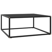 Tavolino da Salotto Nero con Vetro Nero 80x80x35 cm  cod mxl 9435