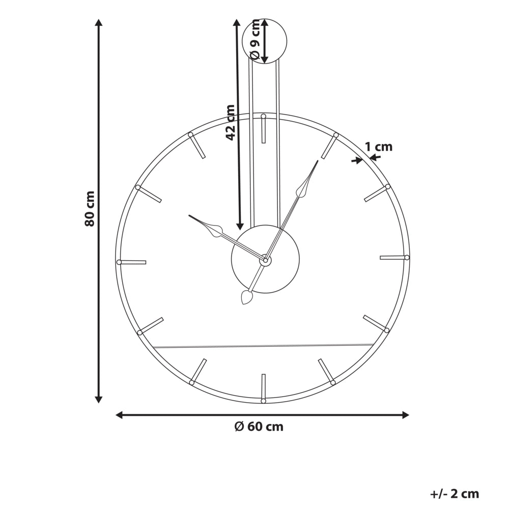 Orologio da parete moderno in stile industriale scandinavo con cornice in metallo nero