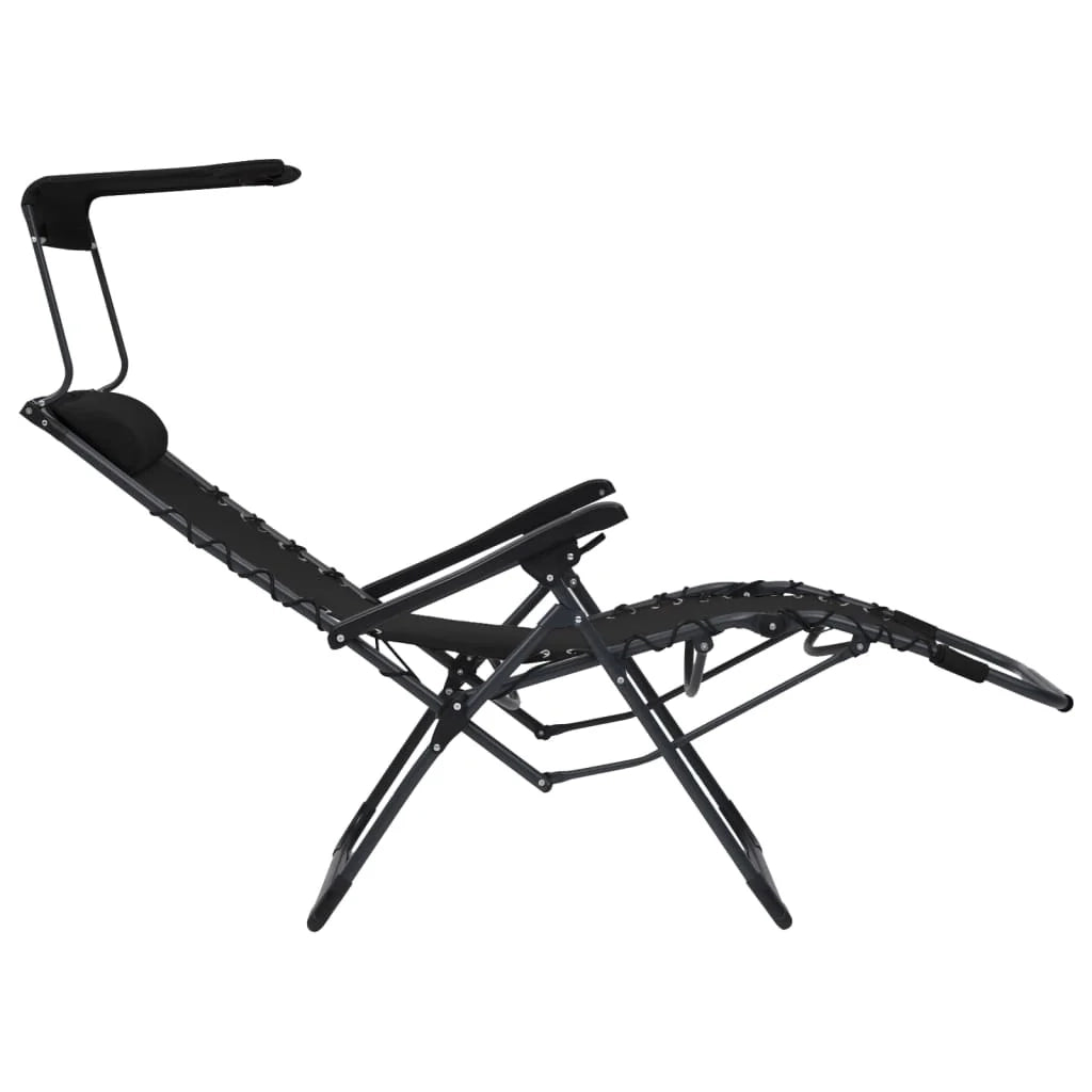 Set di due sedie da terrazza pieghevoli in Textilene nero 02_0011986