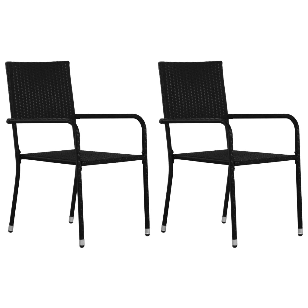 Set Mobili da Pranzo per Giardino 3 pz Nero 3068720