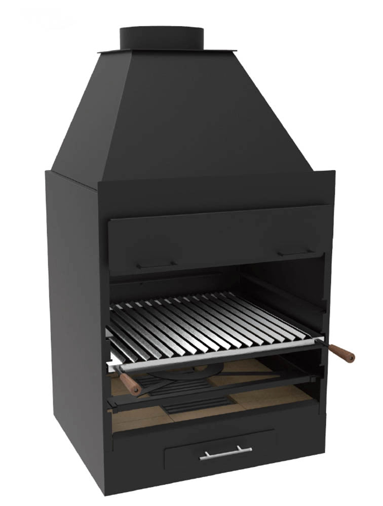 Barbecue BBQ GRANDE FORMATO da 60 cm a carbonella e legna