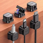 Organizzatore di cavi con clip magnetica - Gestione cavi - 12 pezzi - Nero