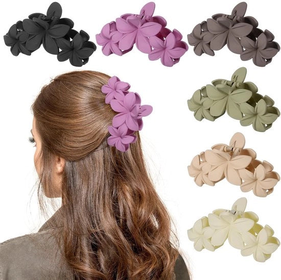 Clip per capelli a fiore con antiscivolo - 6 pezzi - Materiale ABS - Presa solida - Adatto per donne e ragazze
