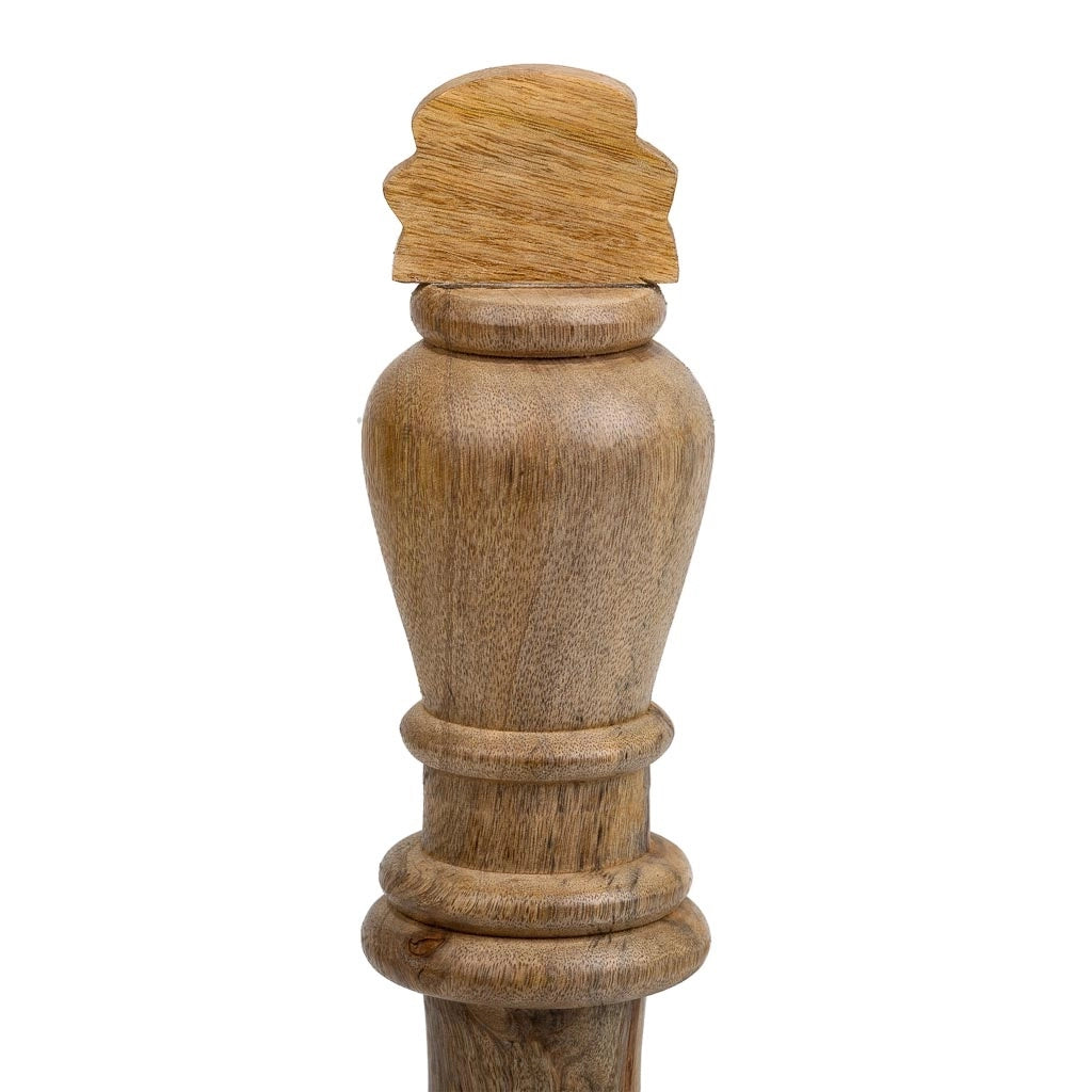 Pezzo degli scacchi del Re in legno di mango marrone d15,5x40h cm
