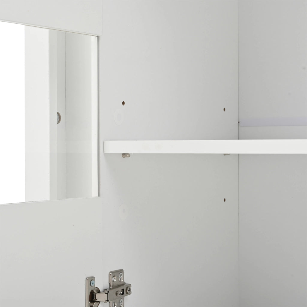 MADIA LED 140x40x84 cm Bianca in truciolare con 3 ante