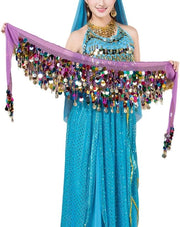 Gonna per Belly Dance per Donne con Rasoio per Spettacoli di Scena Feste e Compleanni (Viola)