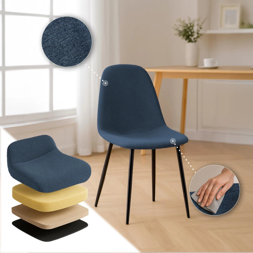 Sedia da pranzo in tessuto Napier 9
