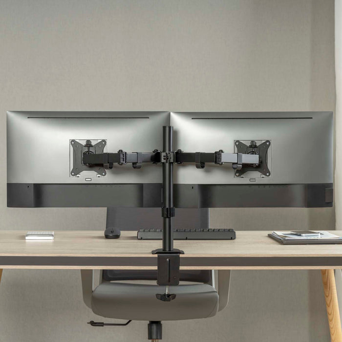 Postazione doppio monitor, Supporto per 2 schermi max 32", conforme a VESA 75/100