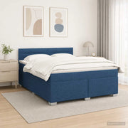 Letto con Box Spring, Materasso e LED Blu 180 x 200 cm Tessuto 3452000