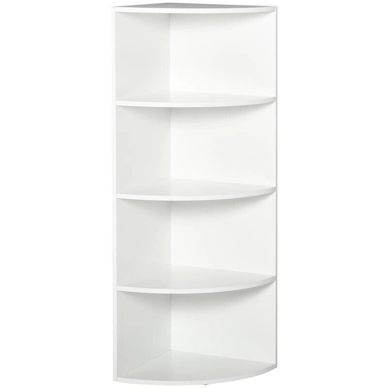 LIBRERIA AD ANGOLO 4 RIPIANI A MURO E PARETE 39.5 X 39.5 X 120 CM BIANCO