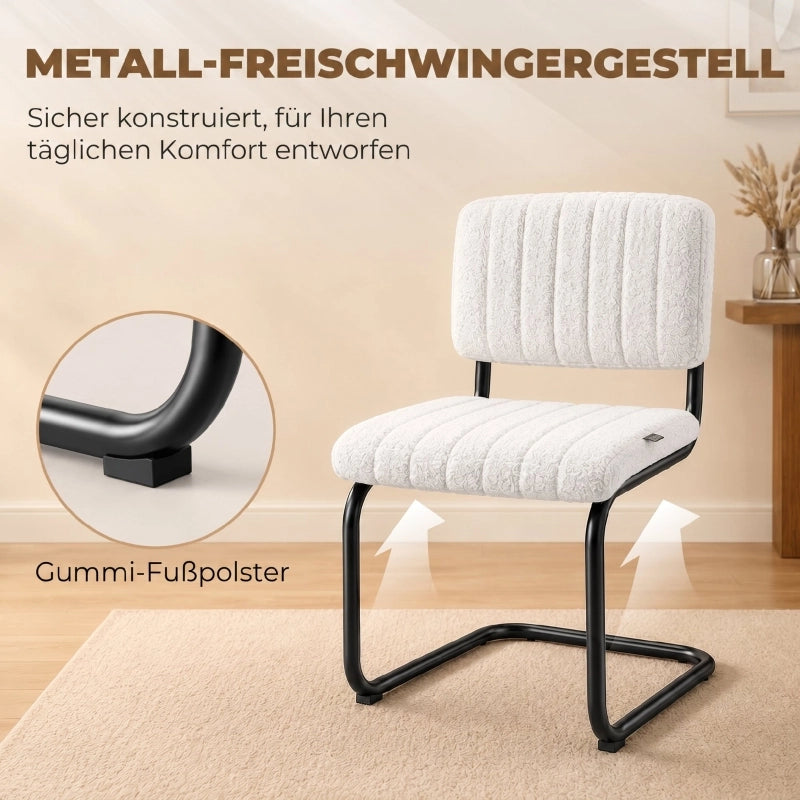 SEDIE da pranzo Freischwinger Set da 2 pezzi 48x55x76 cm Crema
