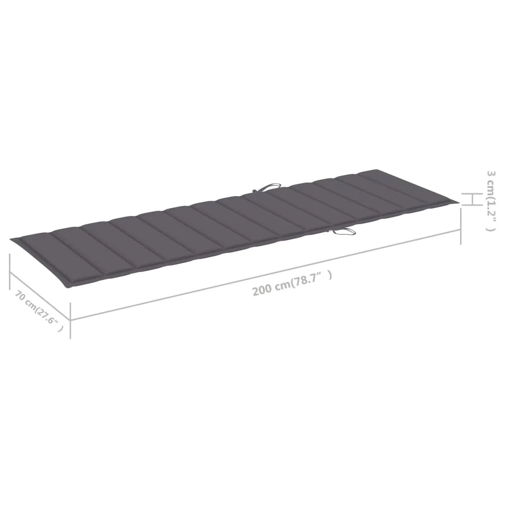 Lettino prendisole sedia a sdraio lettino prendisole letto da giardino mobili da esterno per patio con cuscino antracite legno di pino impregnato 02_0012282