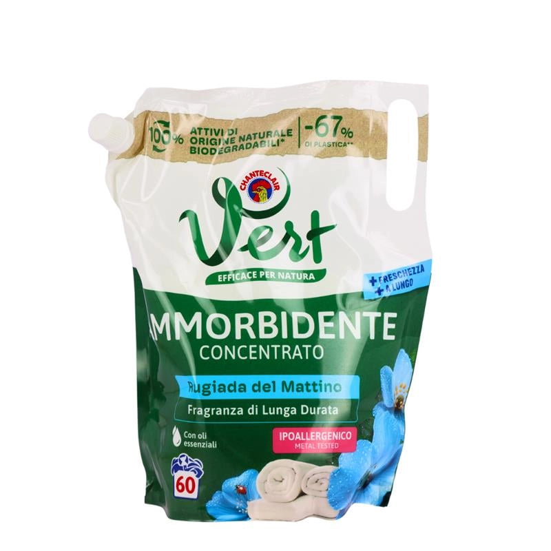 CHANTECLAIR VERT RICARICA AMMORBIDENTE CONCENTRATO DA 1,2LT  - 60LAV - RUGIADA DEL MATTINO - IPOALLERGENICO LUNGA DURATA