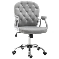 Sedia da Ufficio in Stile contemporaneo con Altezza Regolabile e Ruote Girevoli, 60x61x95105 cm, Grigia