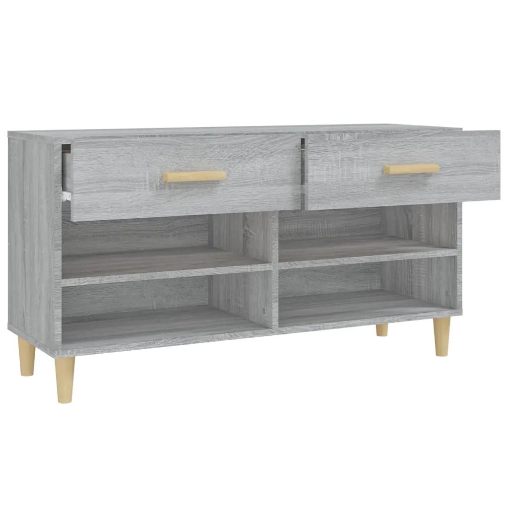 Scarpiera-Scaffale per scarpe Grigio Sonoma 102x35x55 cm in Legno Multistrato 838707