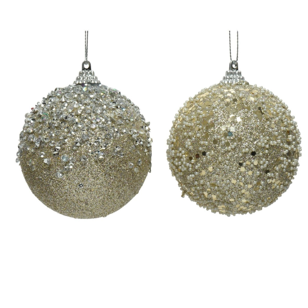 Palline di natale color oro con decori Kaemingk