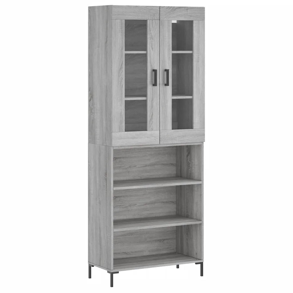 Credenza Grigio Sonoma 69,5x34x180 cm in Legno Multistrato 3198727