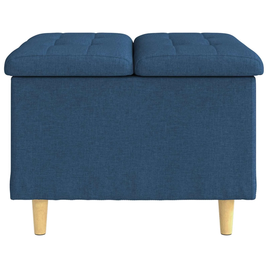 Pouf contenitore con cuscino Blu 60 x 60 x 45 cm Tessuto 876823