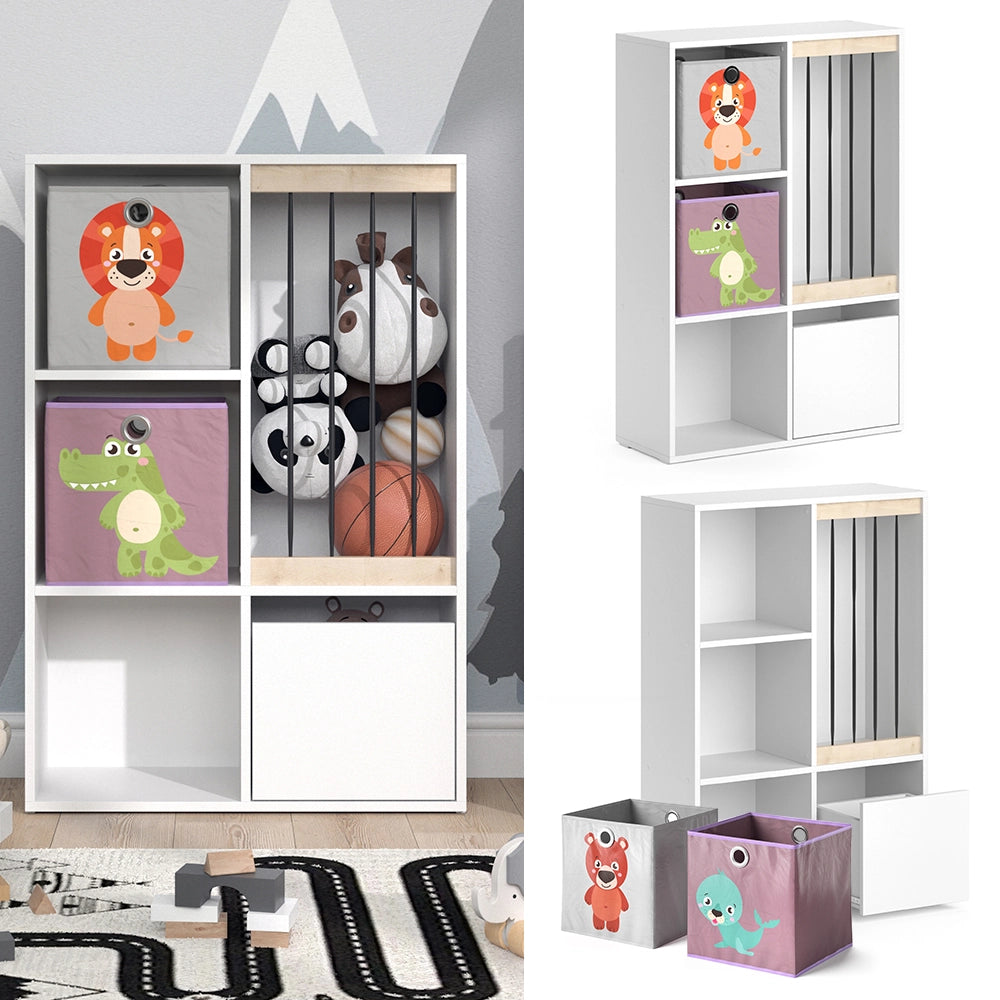 Vicco Libreria bambini Bianco 29.2 x 107.8 cm con 2 scatole pieghevoli opt.3