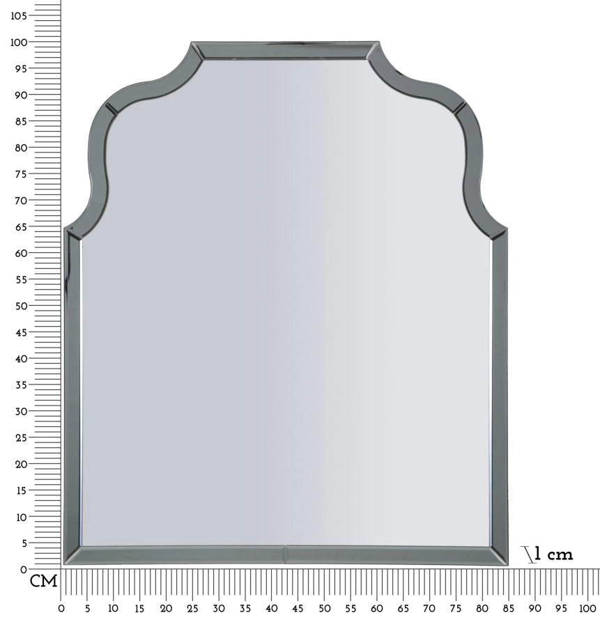 Specchio da Muro Ankara Grigio 85x1x100 cm in MDF e Vetro e Specchio Grigio