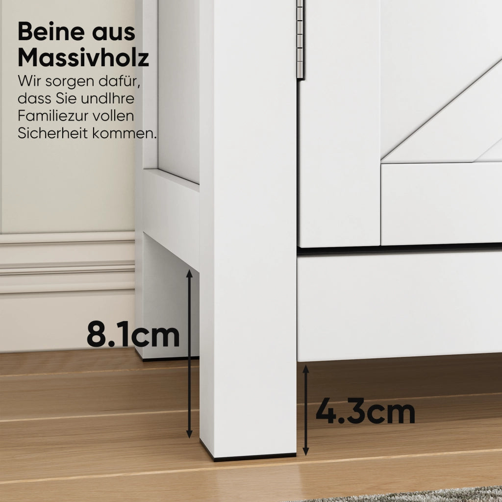 MOBILETTO Multiuso 76 x 30 x 83 cm Bianco in MDF con piano effetto noce