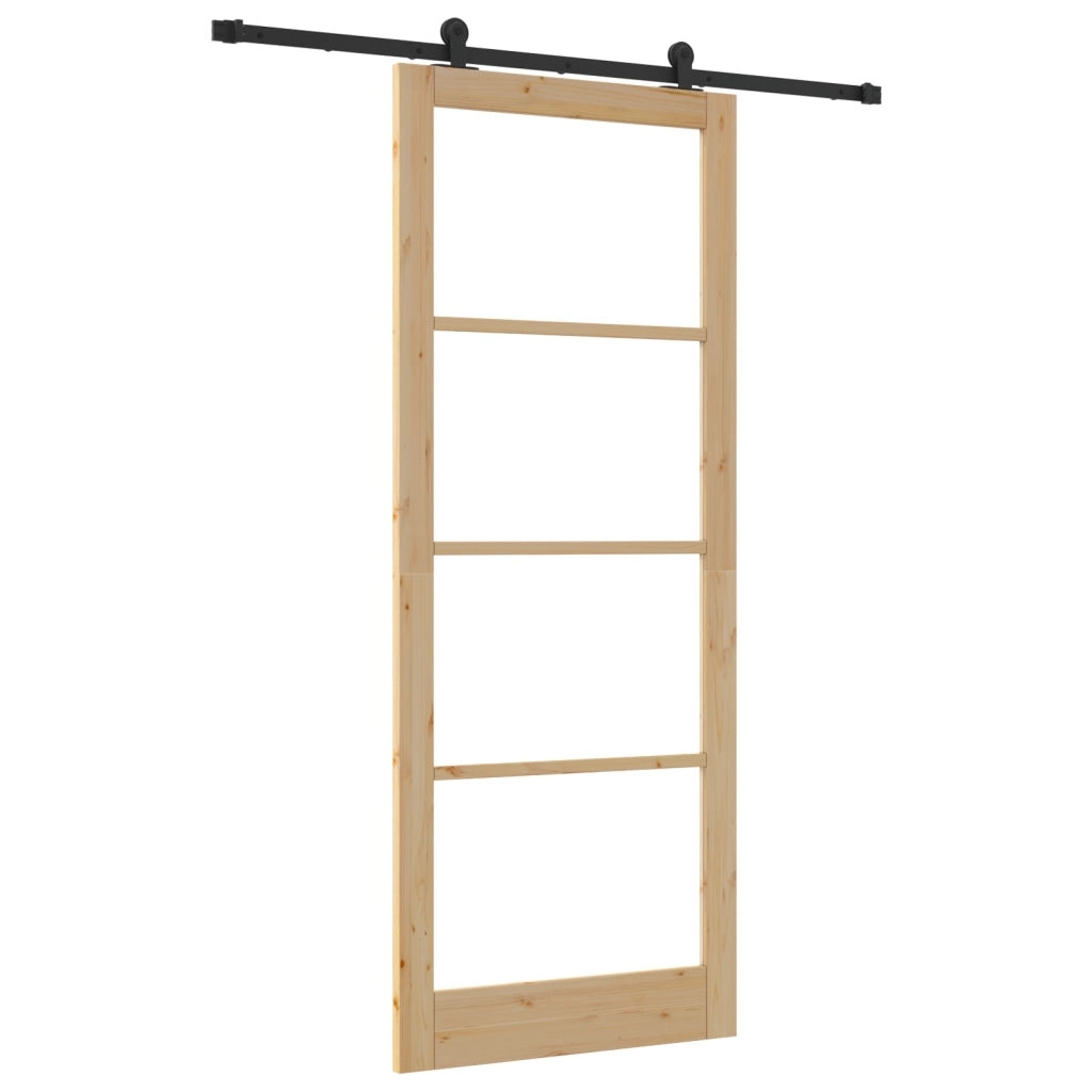porta scorrevole  con set hardware 'ORKDAL'Legno Massello e Vetro