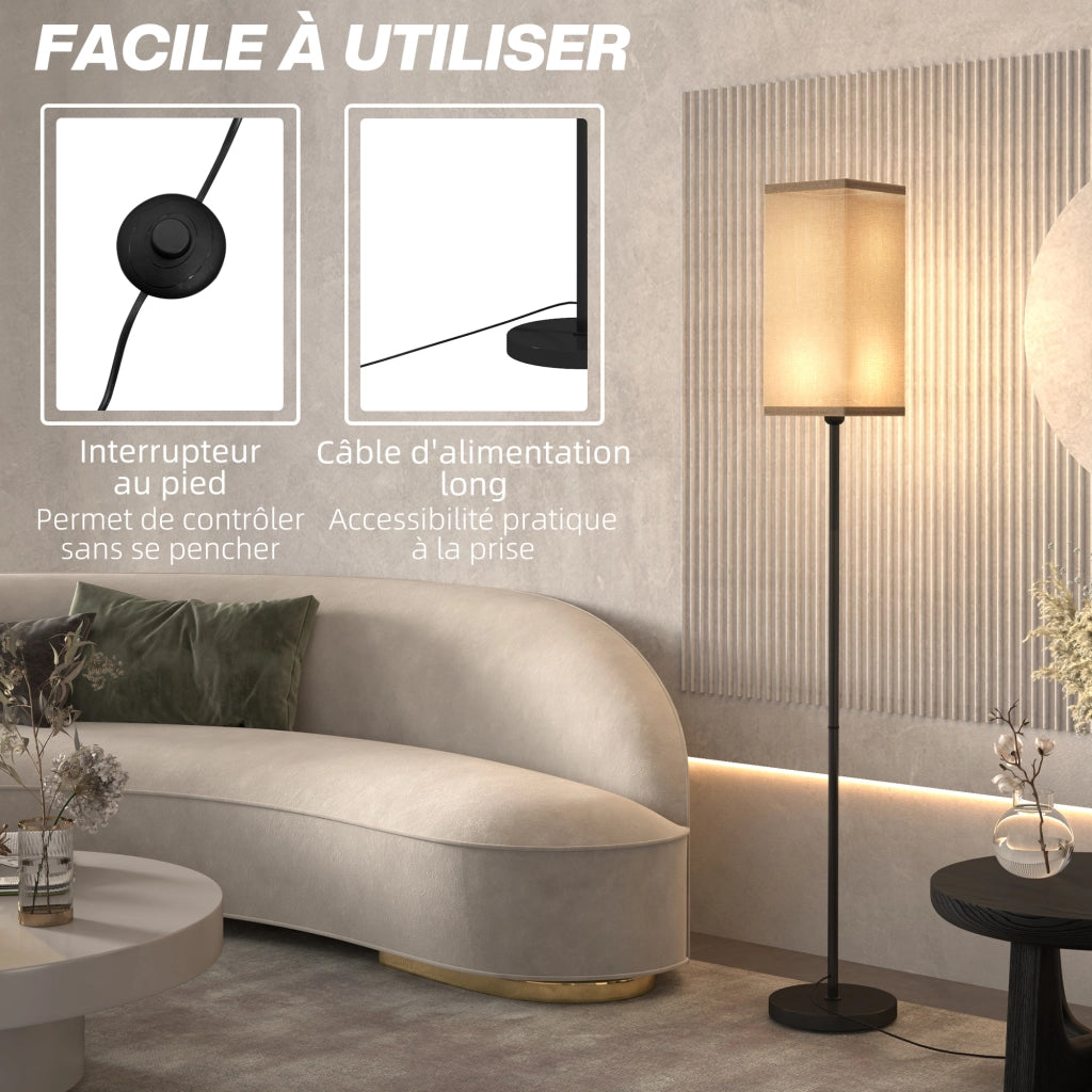 Lampada da terra ¨C zephmum ¨C beige effetto lino 25x161.5 cm