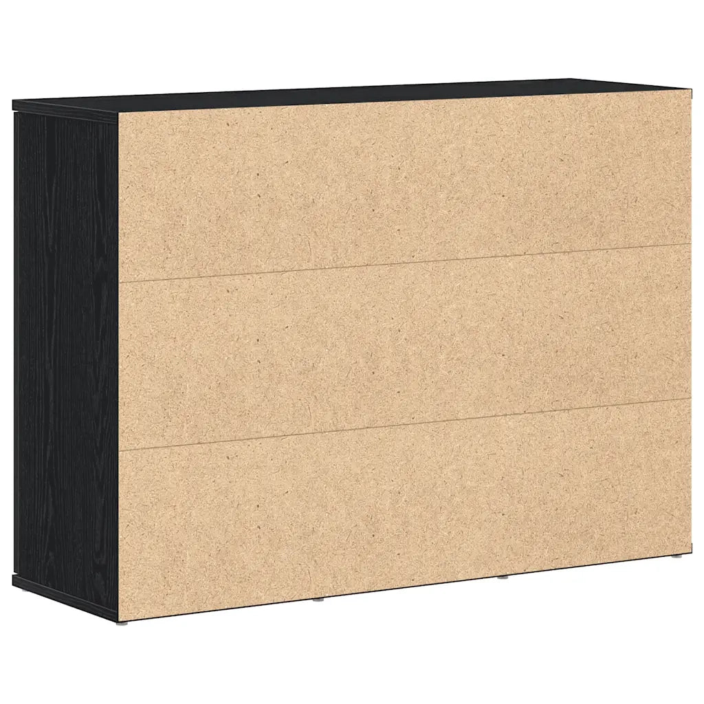 Credenza Rovere Nero 91x29,5x65 cm in Legno Multistrato 862477