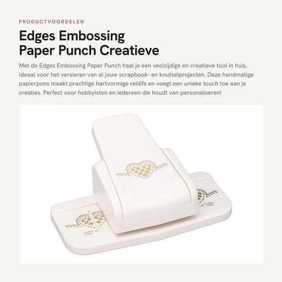 Punch per carta con disegno divertente - Manuale - Compatta e leggera - Materiale duraturo - Ideale per progetti creativi - Bordo decorativo - Punch per artigianato