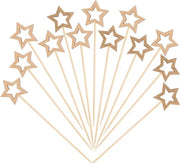 Spiedini di legno per cocktail - 50 pezzi - Natale - Finger food - Stelle d'oro - Spiedini per denti