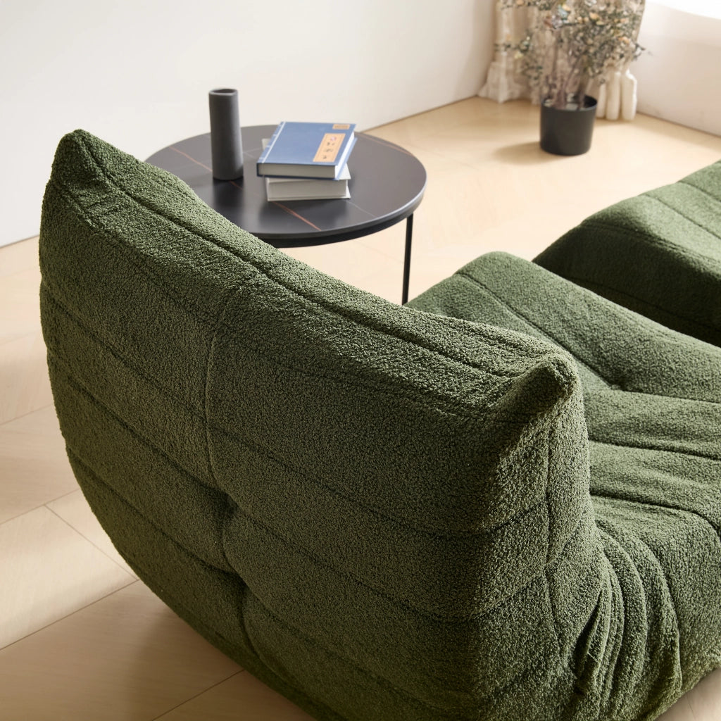 DIVANO RELAX 112 x 189 x 82 cm Tessuto Teddy Verde