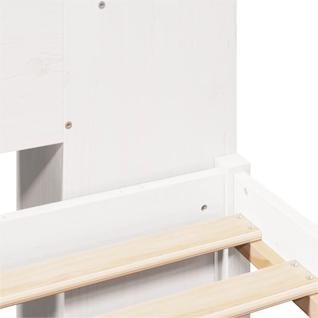 Letto Libreria senza Materasso Bianco 140x190 cm Legno di Pino 3321849