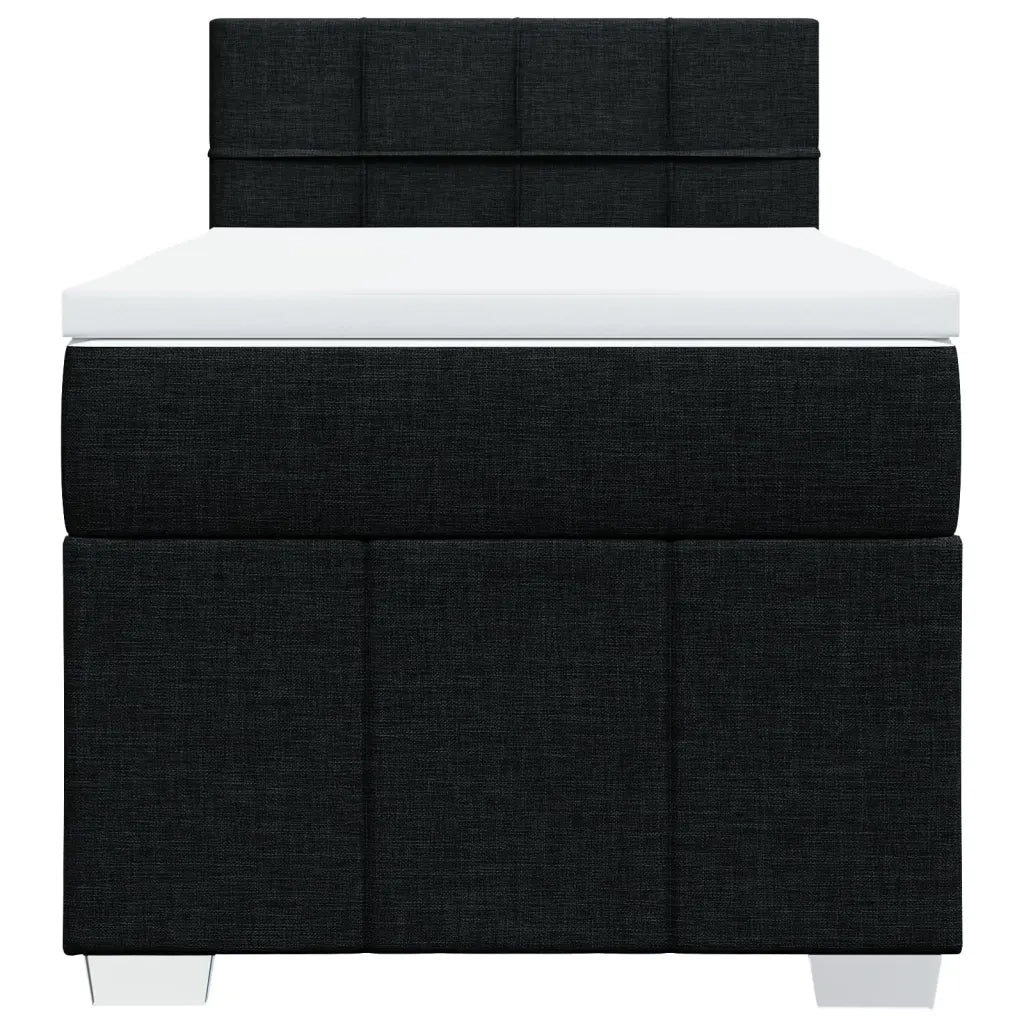 Giroletto a Molle con Materasso Nero 90x190 cm in Tessuto