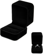 Cassa per anelli in velluto - Contenitore per anelli di fidanzamento - Etui per anelli - Scatola per regalo per anelli - Cassetta per gioielli - Dimensioni: 9x6x4 cm - Materiale: velluto e spugna premium - Capacità di contenimento: 6-8 anelli